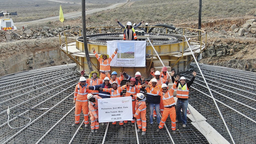 PERDEKRAAL EAST WIND FARM TURBINE FOUNDATIONS COMPLETED AHEAD OF SCHEDULE