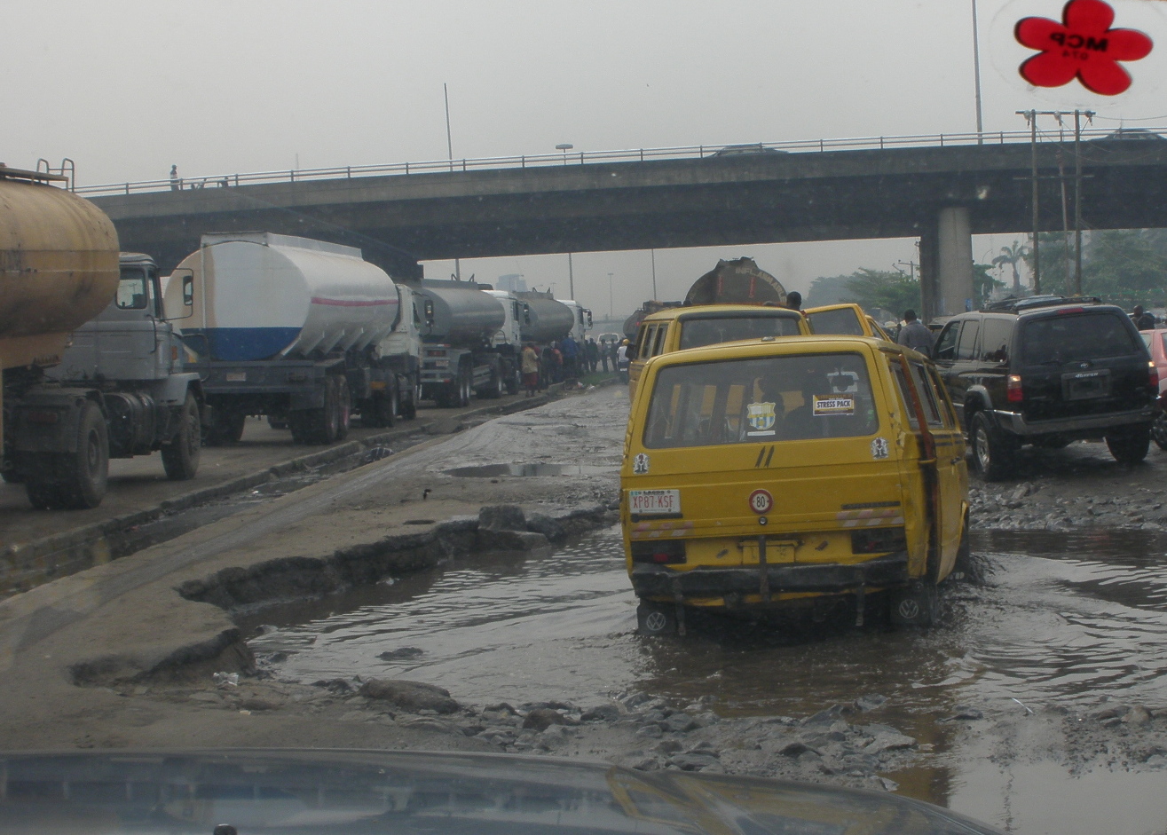 deep potholes on the way home