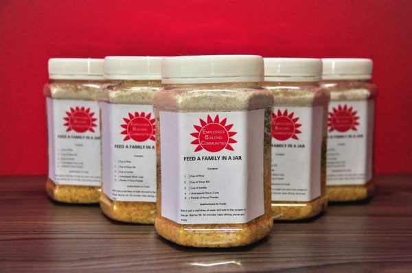 EMPLOYEES BUILDING COMMUNITIES project Feed a Family in a Jar Mandela Day 2020 2