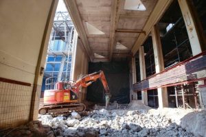 An example of confined-space demolition within a live facility