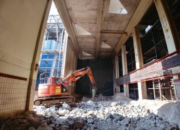 An example of confined-space demolition within a live facility
