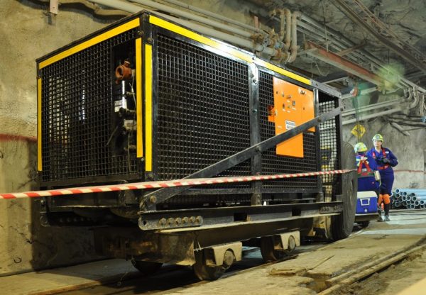 Converted Electric Compressor enclosed in rugged cage for underground mine Converted Electric Compressor enclosed in rugged cage for underground mine